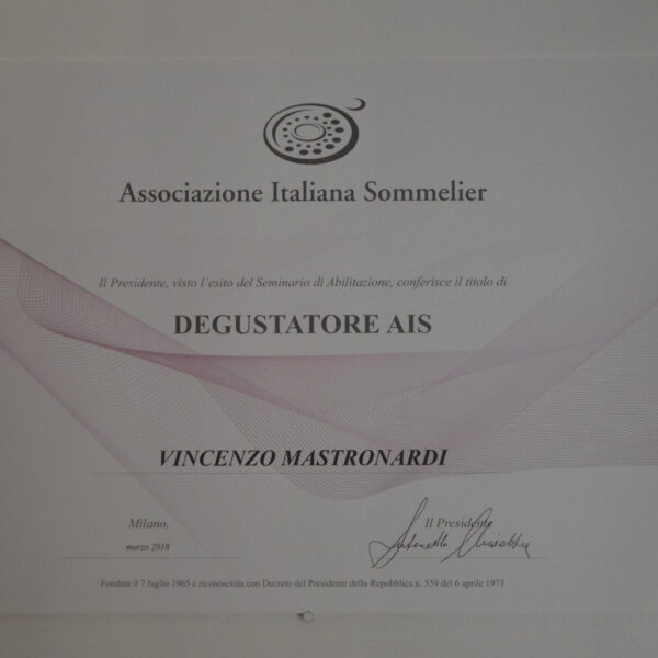 attestato degustatore