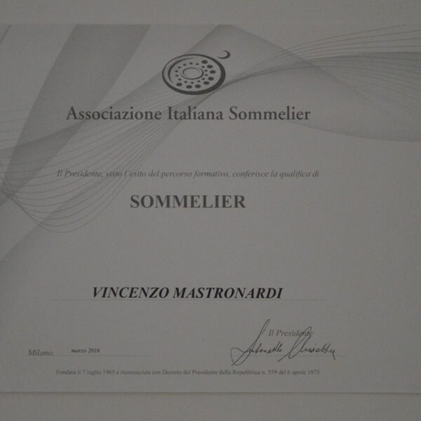 attestato sommelier