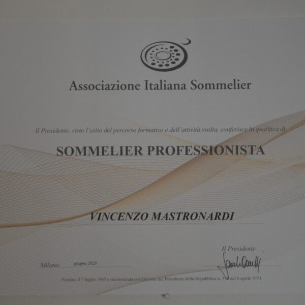 attestato sommelier professionista
